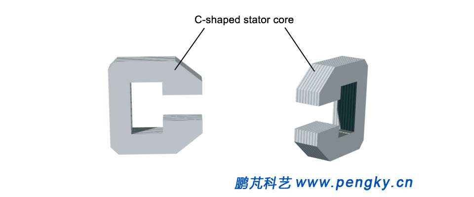 C-shaped stator core