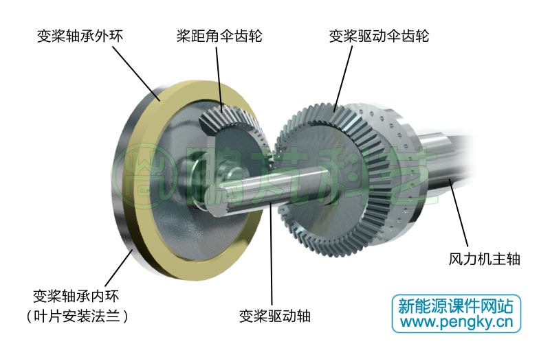 变桨距伞齿轮的传动