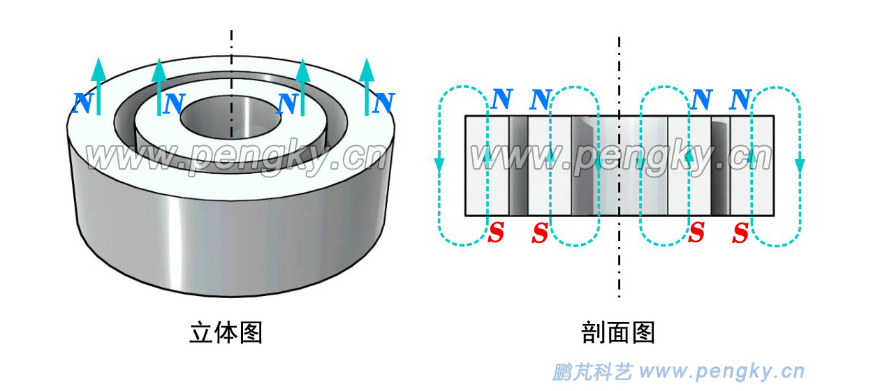 径向磁力轴承基本结构